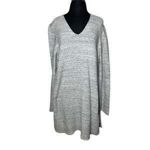J. Jill Pure Jill Tunic Sweater Top Pullover Sz XL Gray Knit Long Sleeve Casual